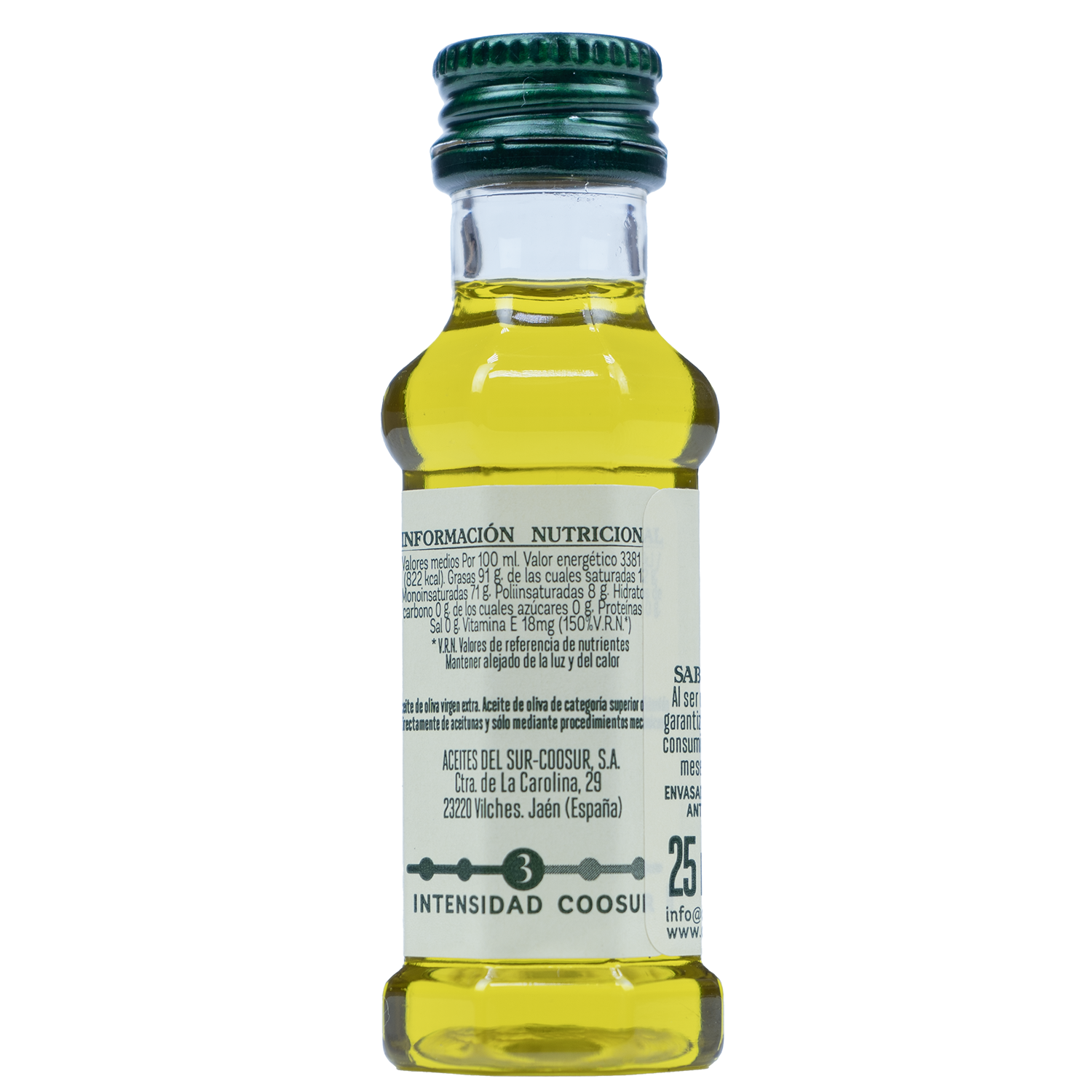 Caja de 300 uds miniaturas de aceite de oliva virgen extra 25 ml