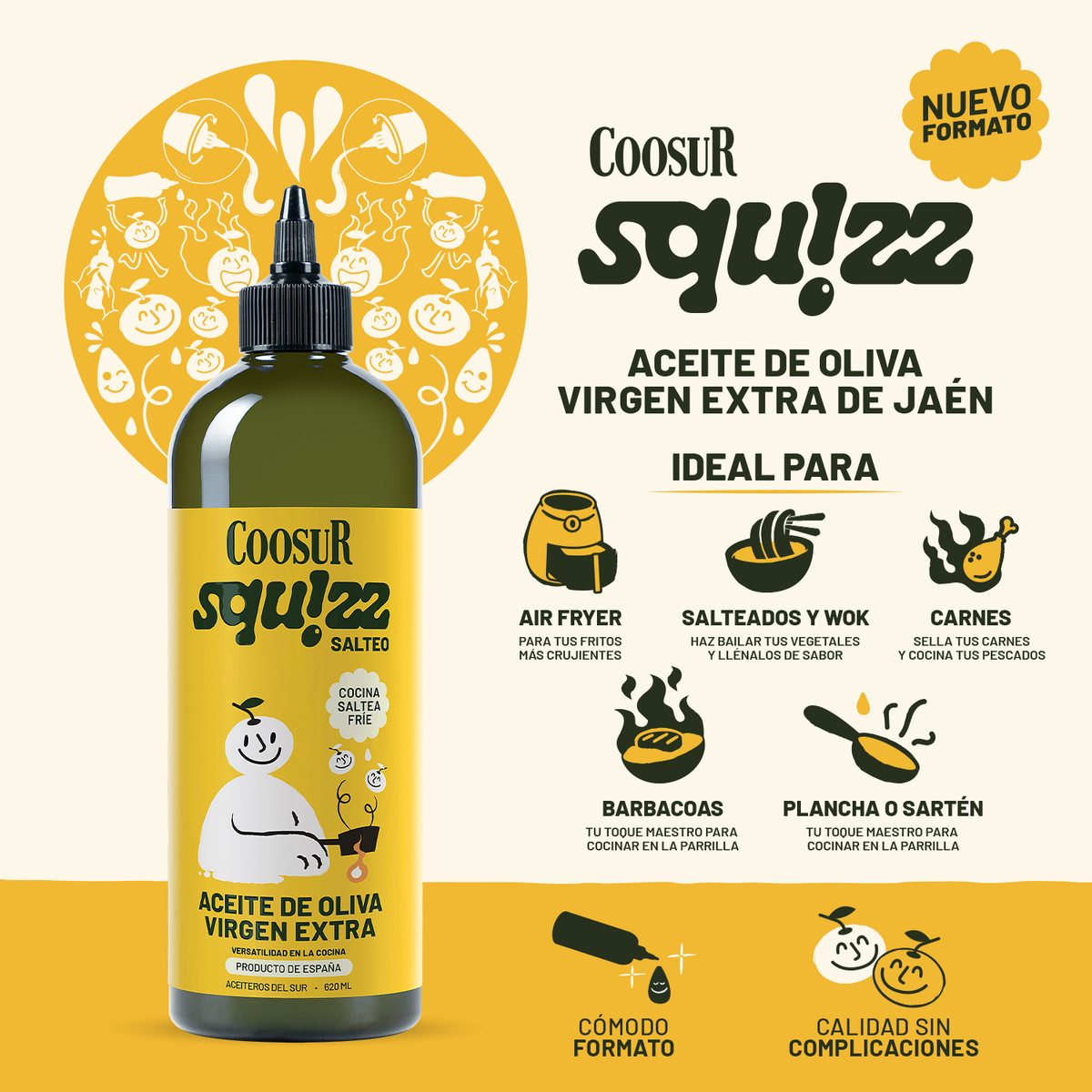 Aceite de Oliva Virgen Extra Salteo Coosur SQUIZZ 620ml