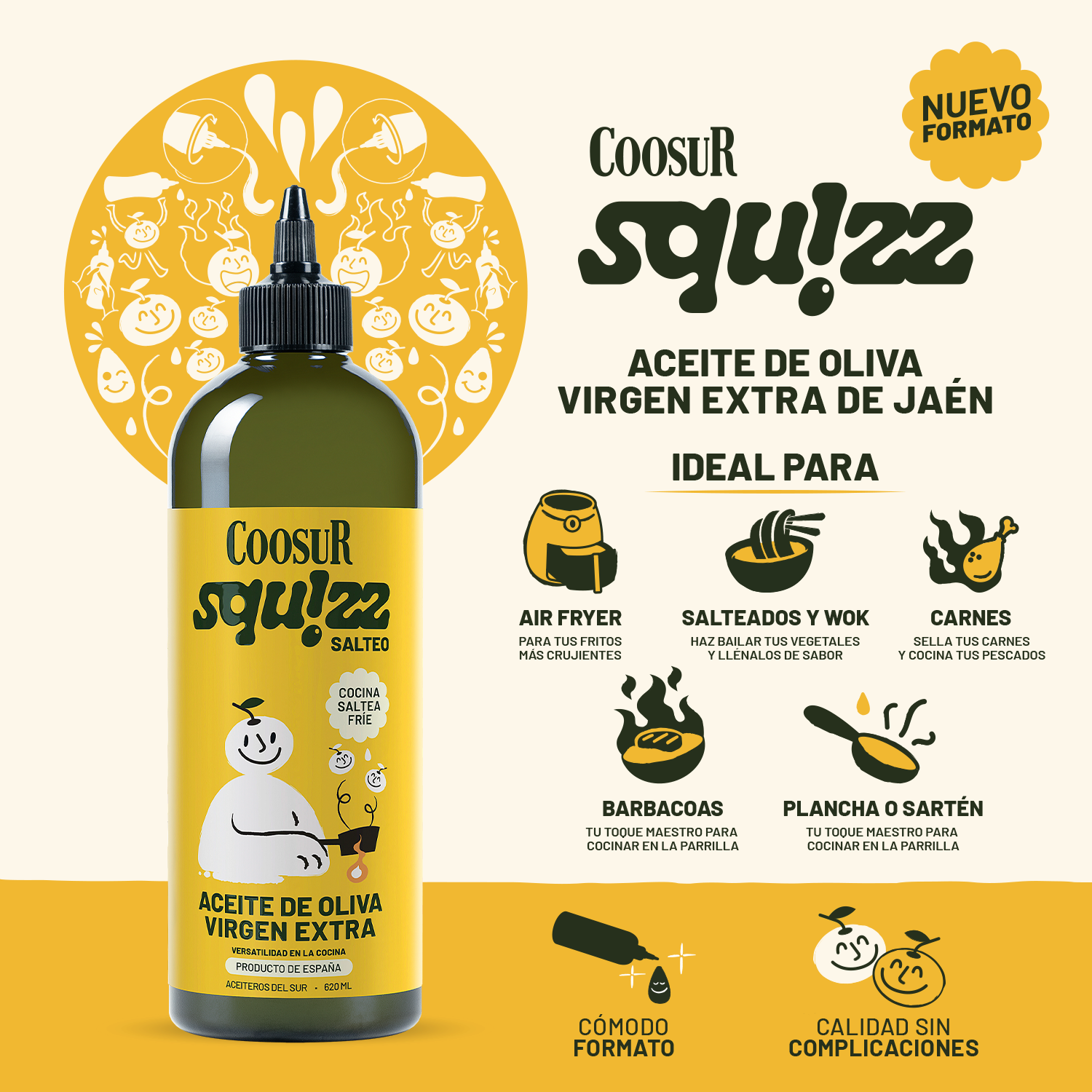 Aceite de Oliva Virgen Extra Salteo Coosur SQUIZZ 620ml